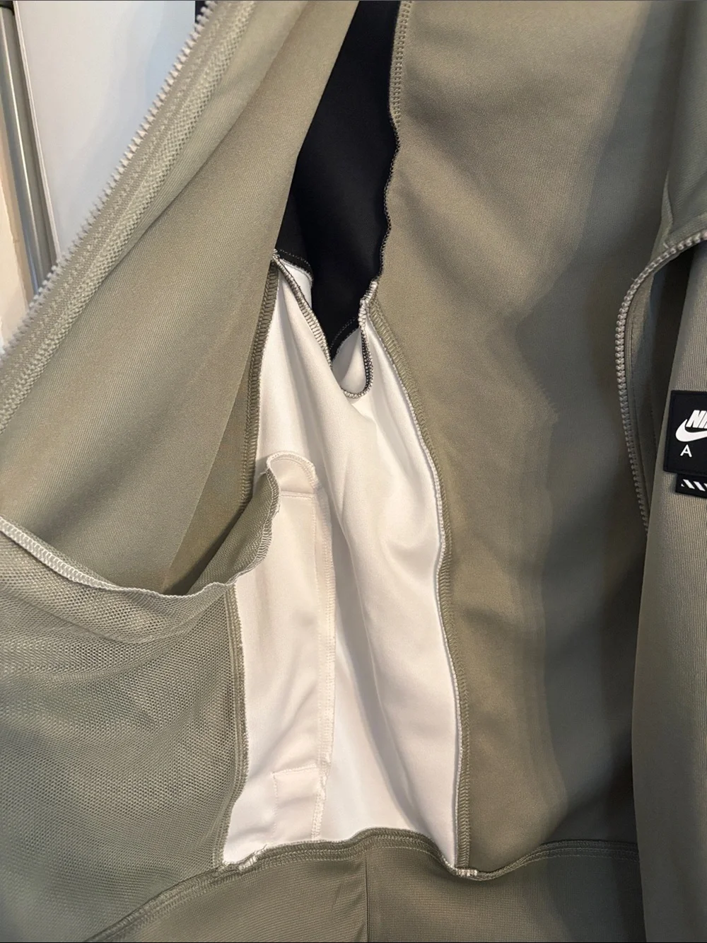 Nike Olive Green, Black and White Air Track Jacket